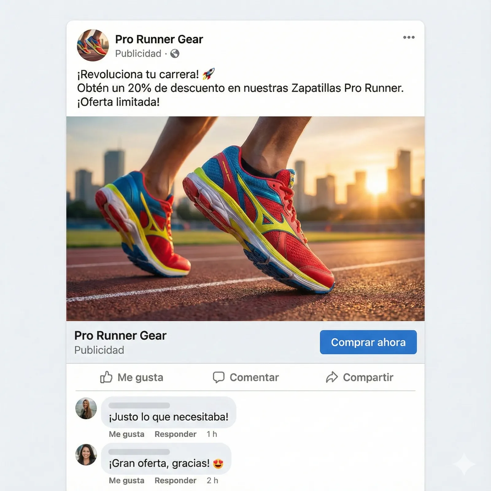 Anuncio de conversión para e-commerce en Facebook